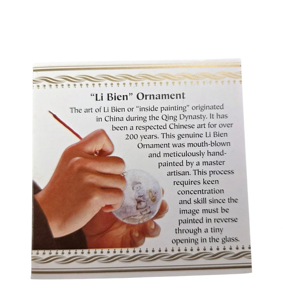 Pier 1 Li Bien Reindeer‎ Glass Ornament Handpainted Finial Red 2012 Gift Box